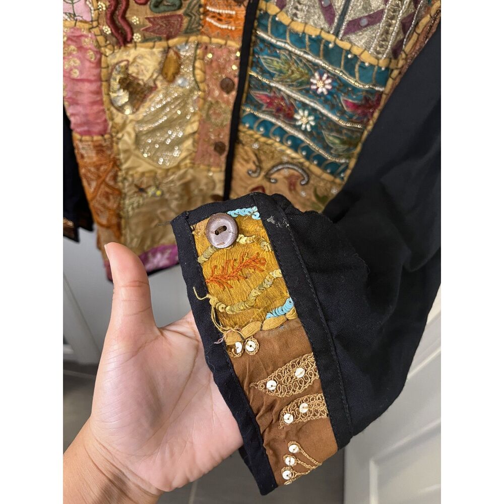 Vintage Marisol Beaded Patchwork Embroidered Tape… - image 5